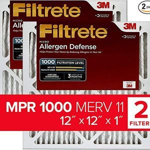3M Filtrete - 2pc Micro Allergen Defense Air Filter MPR 1000 MERV 11 NWT